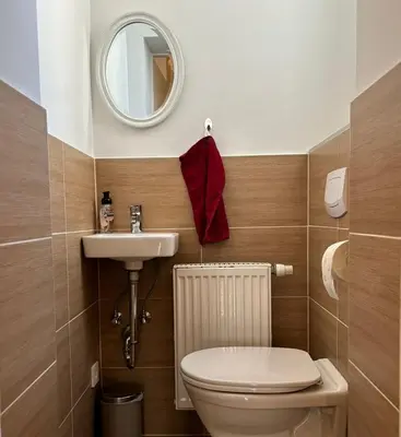 Ein Badezimmer in der Unterkunft Casa Nostra - Helle Wohnung - direkt am Augarten
