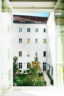 Das Gebäude in dem sich das Aparthotel befindet
