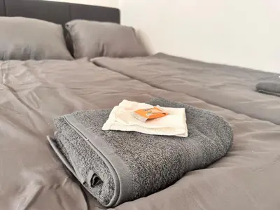 Grundriss der Unterkunft Spacious Netflix Apartment for up to 4 People with Massage Shower