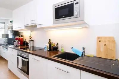 Küche/Küchenzeile in der Unterkunft Modern rooftop APT Vienna