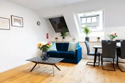Ein Sitzbereich in der Unterkunft Noble Penthouse Residences Vienna