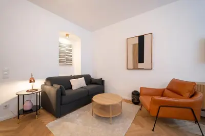 Ein Sitzbereich in der Unterkunft josef's home I Violette