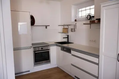 Küche/Küchenzeile in der Unterkunft Seeappartements Stadtflucht