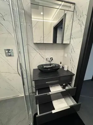 Grundriss der Unterkunft Black and white style apartment in Vienna