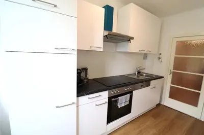 Küche/Küchenzeile in der Unterkunft Extravagante Serviced-Wohnung