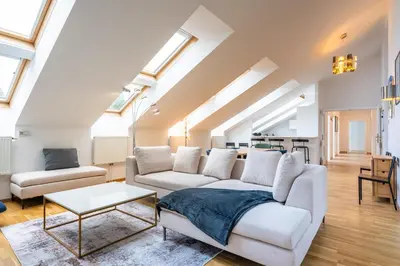 Ein Sitzbereich in der Unterkunft Rooftop Penthouse
