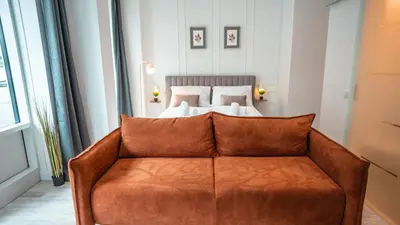 Ein Bett oder Betten in einem Zimmer der Unterkunft Wohnbude Hauptbahnhof