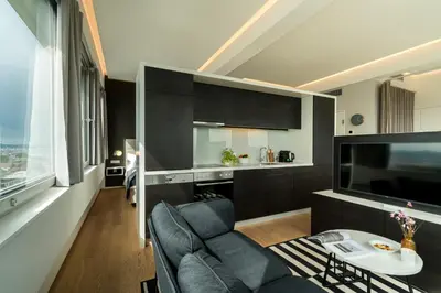 Küche/Küchenzeile in der Unterkunft Vienna Residence, Philips Haus - Europlaza