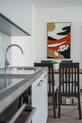 Küche/Küchenzeile in der Unterkunft HOME1 - Josefstadt Apartments