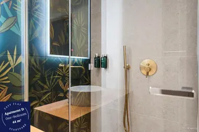 Ein Badezimmer in der Unterkunft easy-flat Stadtpark - Premium AC Apartments