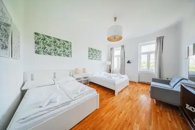 Ein Bett oder Betten in einem Zimmer der Unterkunft Danube Studio Living