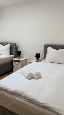 Ein Bett oder Betten in einem Zimmer der Unterkunft Apartment Andi Parndorf