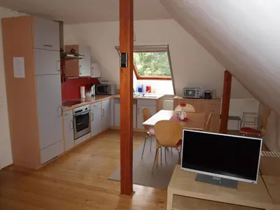 Küche/Küchenzeile in der Unterkunft Ferienwohnung Heider