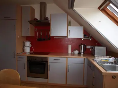 Küche/Küchenzeile in der Unterkunft Ferienwohnung Heider