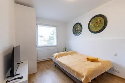 Ein Bett oder Betten in einem Zimmer der Unterkunft Private 1BR Value Stay w Kitchenette and Walk to Tram