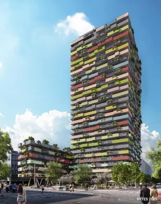 Das Gebäude in dem sich das Aparthotel befindet