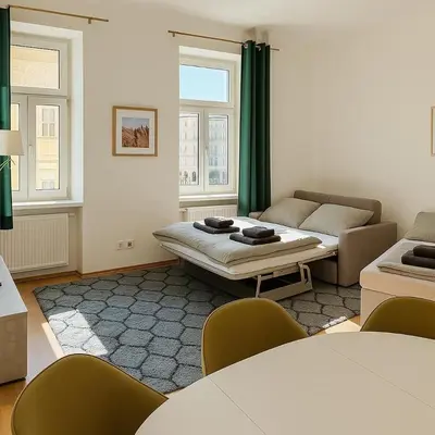 Ein Bett oder Betten in einem Zimmer der Unterkunft Central Apartment