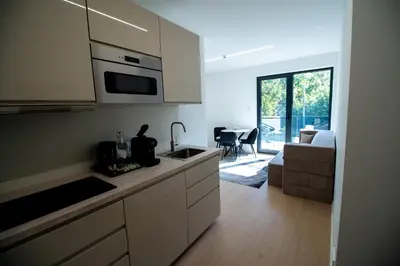 Küche/Küchenzeile in der Unterkunft Aupark Apartments