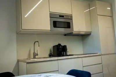 Küche/Küchenzeile in der Unterkunft Aupark Apartments