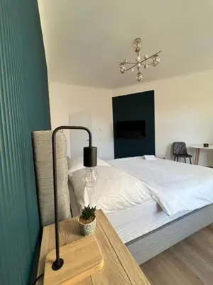 Ein Bett oder Betten in einem Zimmer der Unterkunft Apartment Schönbrunn Kingsiz Bed