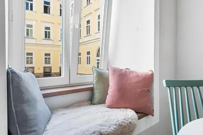 Ein Sitzbereich in der Unterkunft Mamalipa Apartments