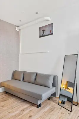 Ein Sitzbereich in der Unterkunft cozy city retreat
