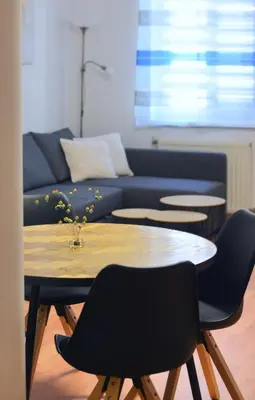 Ein Sitzbereich in der Unterkunft Modern Apartment near Vienna Central Station
