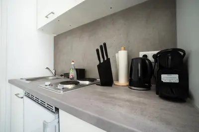 Küche/Küchenzeile in der Unterkunft Modern 1-bedroom apartment next to Praterstern