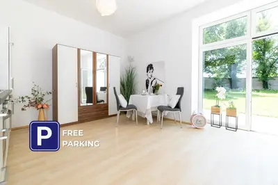 Grundriss der Unterkunft Modernes Airport-Apartment Bellavista mit Garten