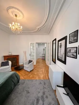 Ein Sitzbereich in der Unterkunft REMA Apartments 10702