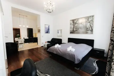 Ein Sitzbereich in der Unterkunft Vienna Stay