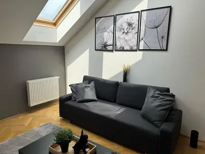 Ein Sitzbereich in der Unterkunft 100qm, balcony, near center, Schönbrunn, attic