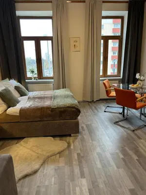 Ein Sitzbereich in der Unterkunft ViennaCenterApt