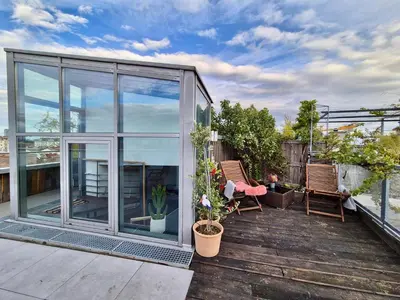Ein Balkon oder eine Terrasse in der Unterkunft Rooftop Loft