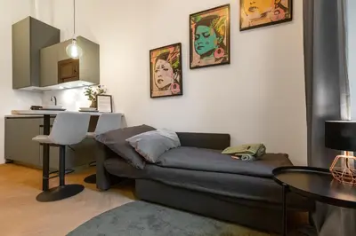 Ein Sitzbereich in der Unterkunft Premium Studio - moderne Wohnung in zentraler Lage