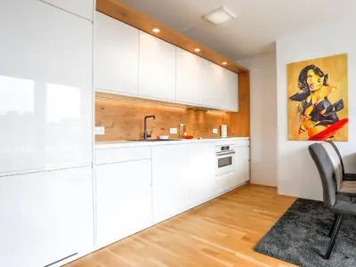 Küche/Küchenzeile in der Unterkunft Luxury Two Bedroom Penthouse Apartment with BIG Terrace and City View