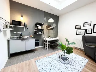 Küche/Küchenzeile in der Unterkunft Frisierzimmer Art Lofts