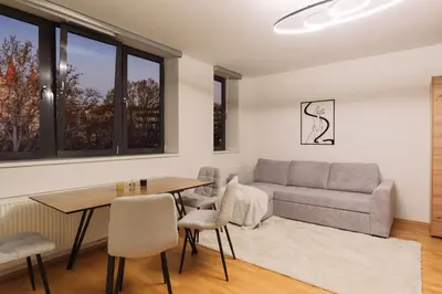 Ein Sitzbereich in der Unterkunft Delightful Apartment with Private Balcony in Perfect Location of Vienna