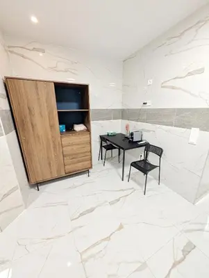 Ein Sitzbereich in der Unterkunft Comfortable Apartment in Lanstrasse Area BR3