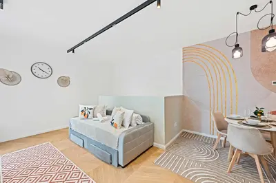 Ein Sitzbereich in der Unterkunft BOHO Chic - Relax in Viennas Trendiest District
