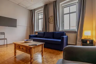 TV/Unterhaltungsangebot in der Unterkunft Spacious Two Bedroom Apartment With Living Room Near Wiener Stadthalle