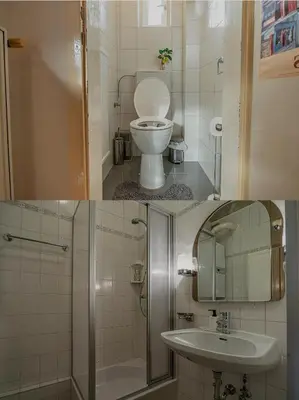 Ein Badezimmer in der Unterkunft Spacious Two Bedroom Apartment With Living Room Near Wiener Stadthalle