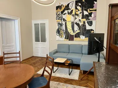 Ein Sitzbereich in der Unterkunft Appartement Mondscheingasse