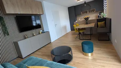 Ein Sitzbereich in der Unterkunft Fountain Suite Vienna - Garage, U-Bahn Nähe