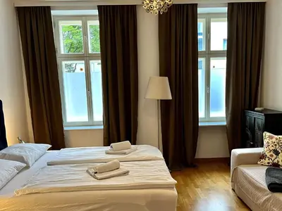Ein Bett oder Betten in einem Zimmer der Unterkunft Apartment Wohnen am Augarten by Interhome