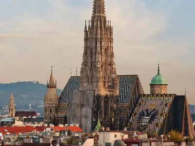 Ein allgemeiner Blick auf Wien oder ein Stadtblick von des Bed & Breakfasts aus