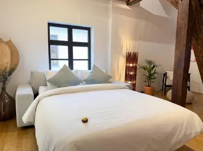 Ein Bett oder Betten in einem Zimmer der Unterkunft Vienna First District Rooftop Suite - Exclusive Living near Stephansdom