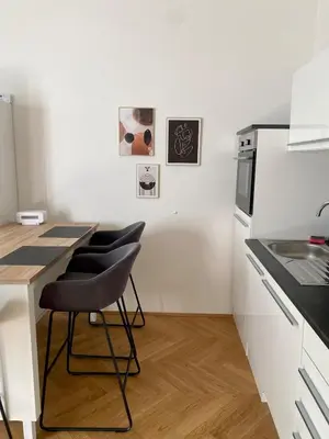 Küche/Küchenzeile in der Unterkunft Lovely Apt with Private Garden and AC in Prime Location