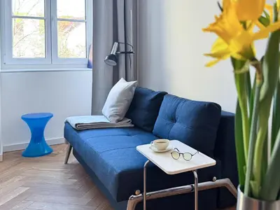 Ein Sitzbereich in der Unterkunft Micoris Nest Designed with Love Vienna 6th