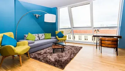 Ein Sitzbereich in der Unterkunft VotivPark Vienna Serviced Apartments
